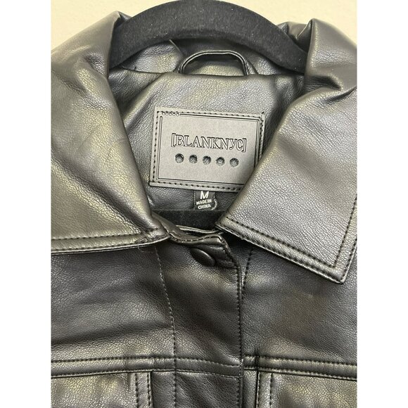 BLANK NYC Black Faux Leather Drawstring Jacket Size Medium NWT BlankNyc - Picture 5 of 8